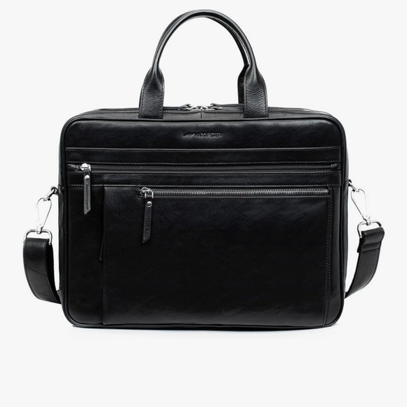 New -MARC PETER Black Leather Men's or Womens Laptop/Briefcase - Picture 6 of 12